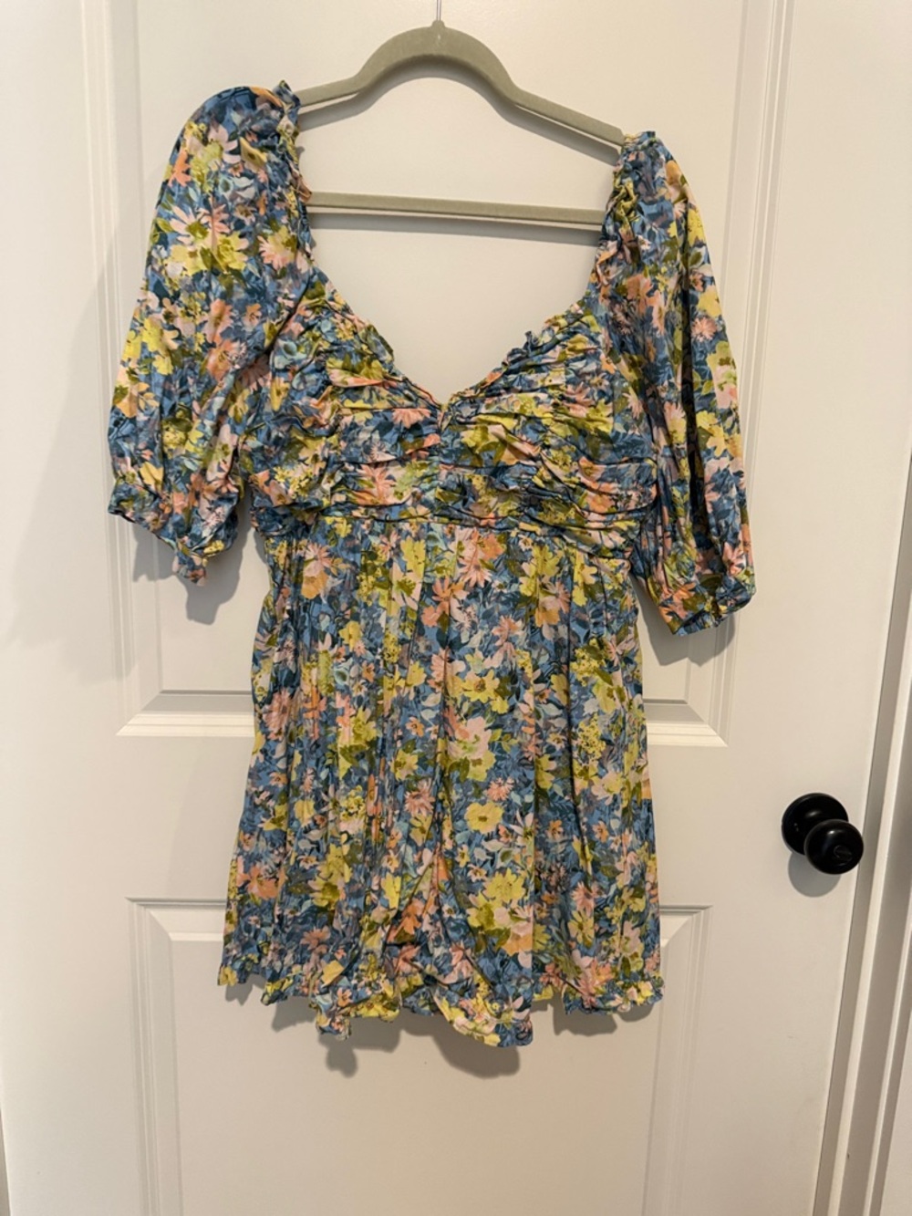 Buddy Love Floral Mini Dress in Blue, Pink, Yellow, Green